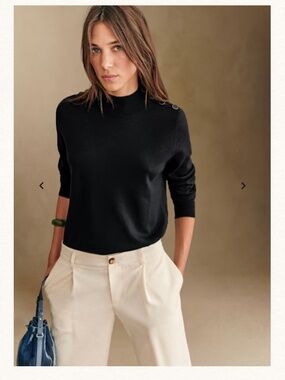 Sezane Jacob Jumper in Black, Size S